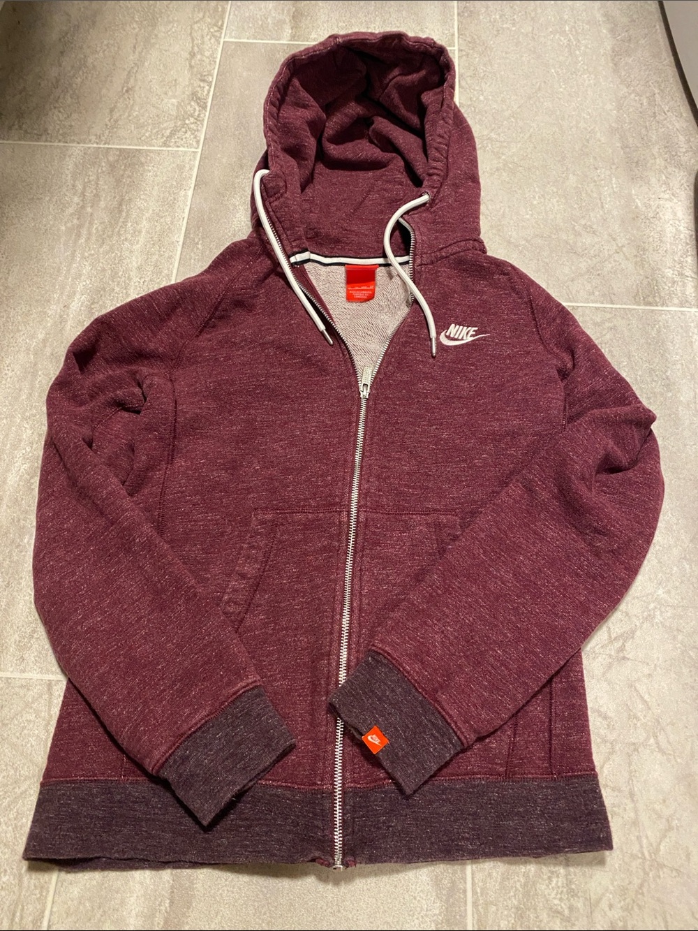 Nike Maroon/Burgundy Full-Zip Hoodie